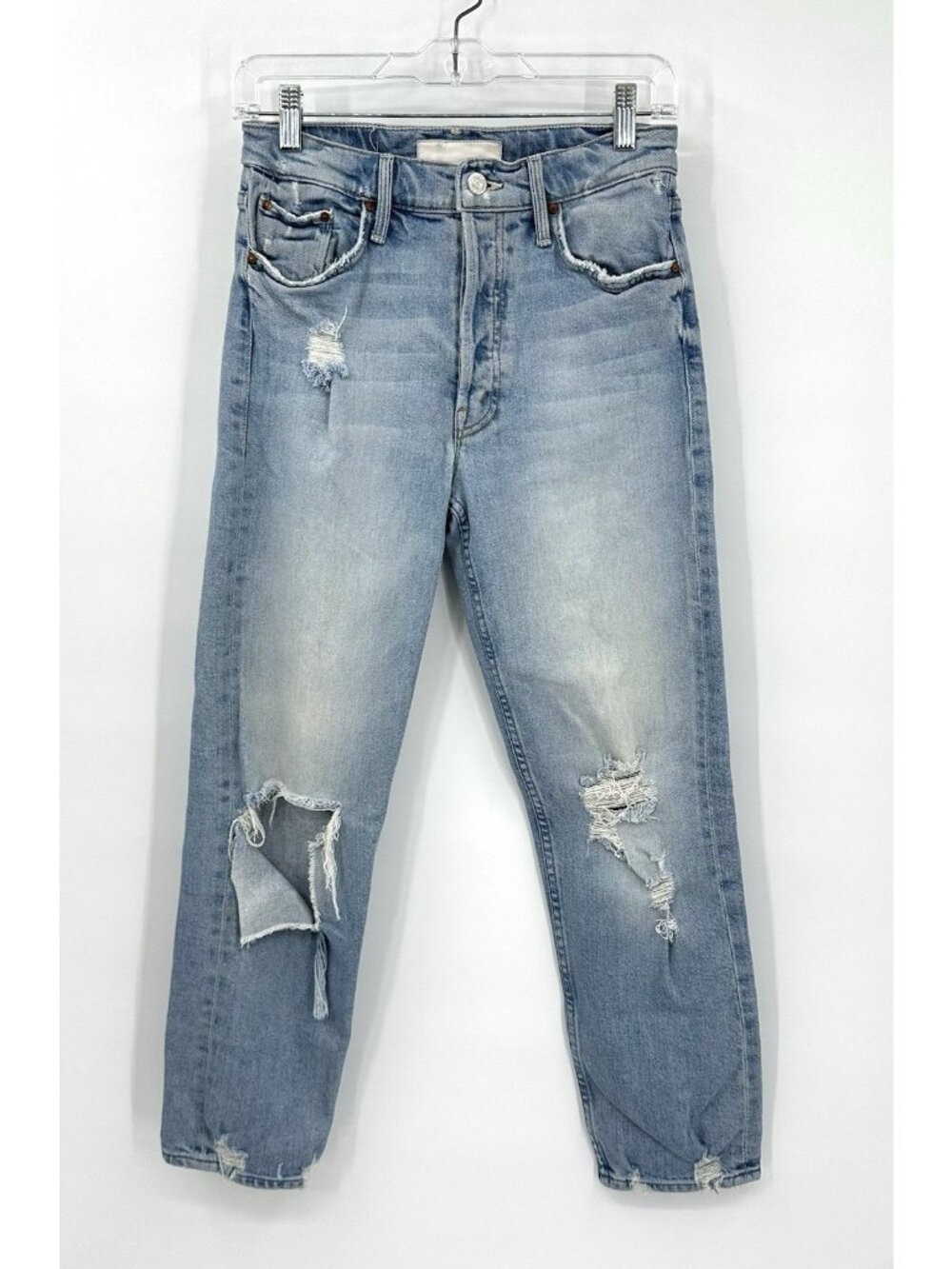 mother superior tomcat confession JEANS 26 distressed light blue button fly